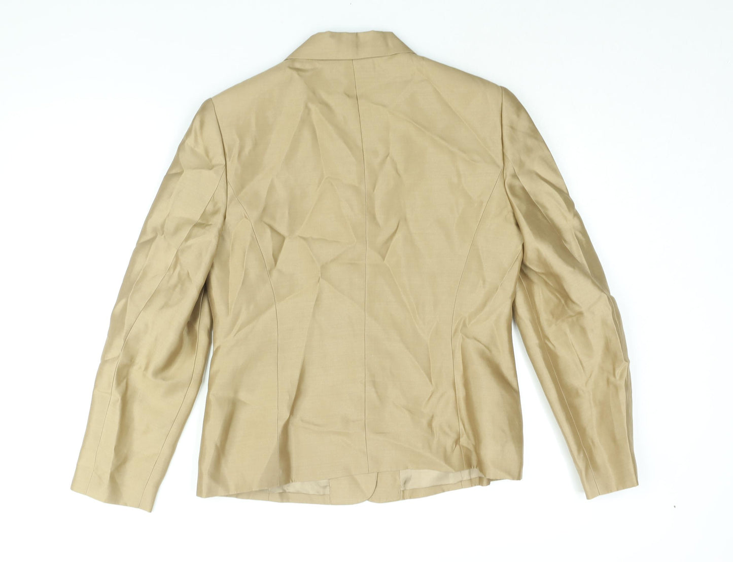 Talbots Womens Gold Jacket Blazer Size 8 Button