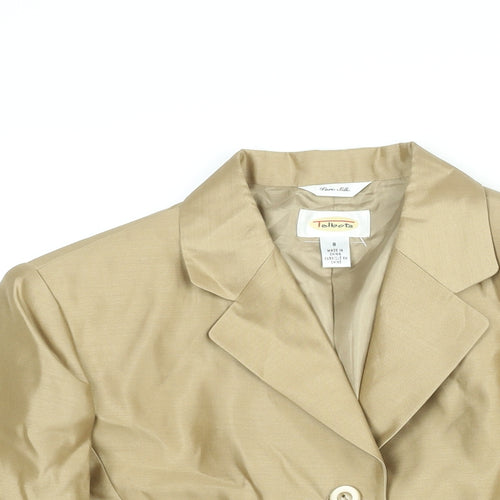Talbots Womens Gold Jacket Blazer Size 8 Button