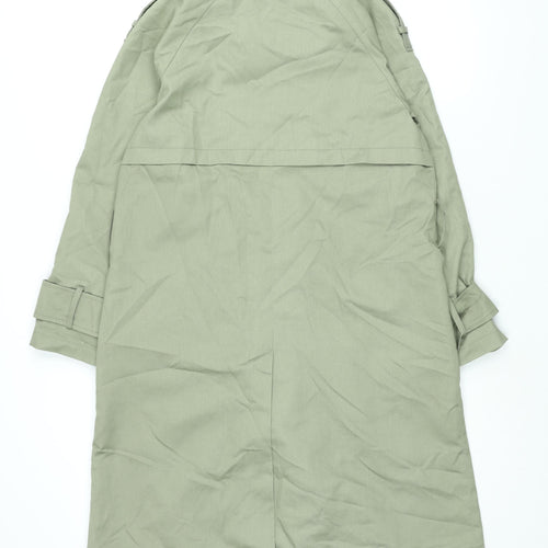 Dorothy Perkins Mens Green Trench Coat Coat Size M Button - Double Breasted