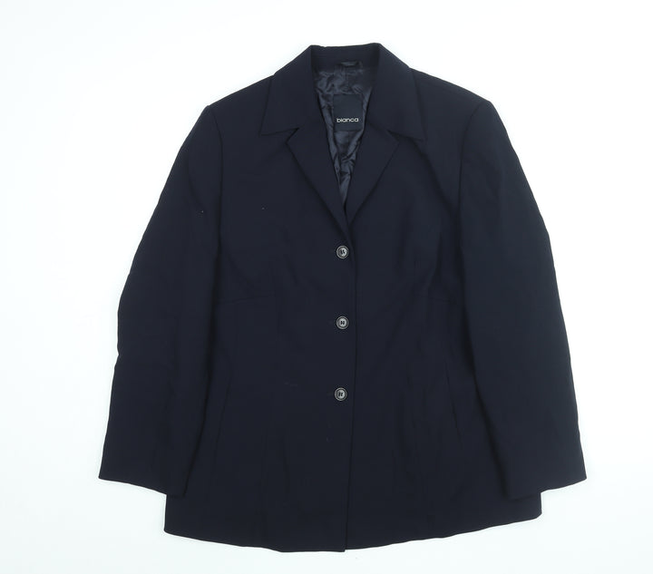 Bianca Womens Blue Jacket Size 18 Button