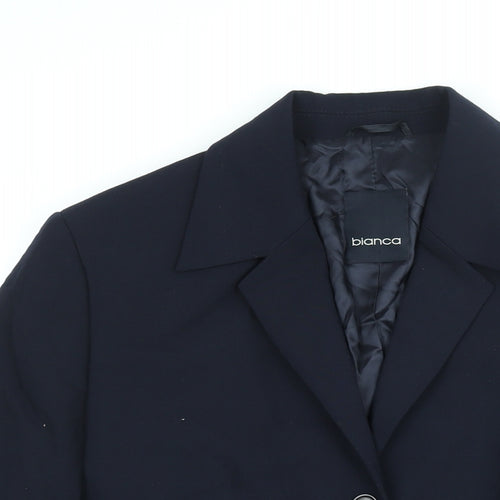 Bianca Womens Blue Jacket Size 18 Button