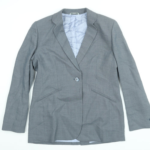 Marks and Spencer Womens Blue Jacket Blazer Size 12 Button