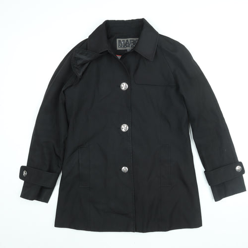 Andrew Marc Womens Black Pea Coat Coat Size S Button