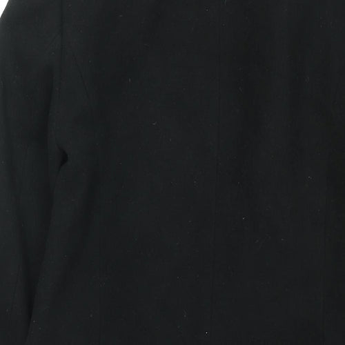 Marks and Spencer Womens Black Overcoat Coat Size 8 Snap