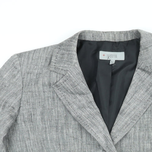 Marks and Spencer Womens Grey Jacket Blazer Size 14 Button