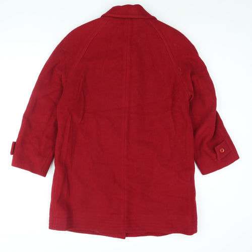 Lampert Womens Red Overcoat Coat Size 14 Button - Vintage