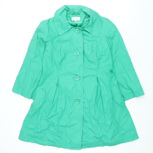 Marks and Spencer Womens Green Pea Coat Coat Size 10 Button
