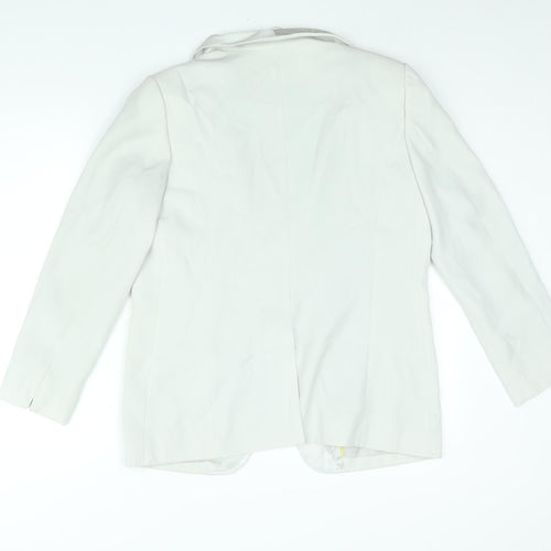 United Colors of Benetton Womens Grey Jacket Blazer Size 14 Button - Satin Lapel