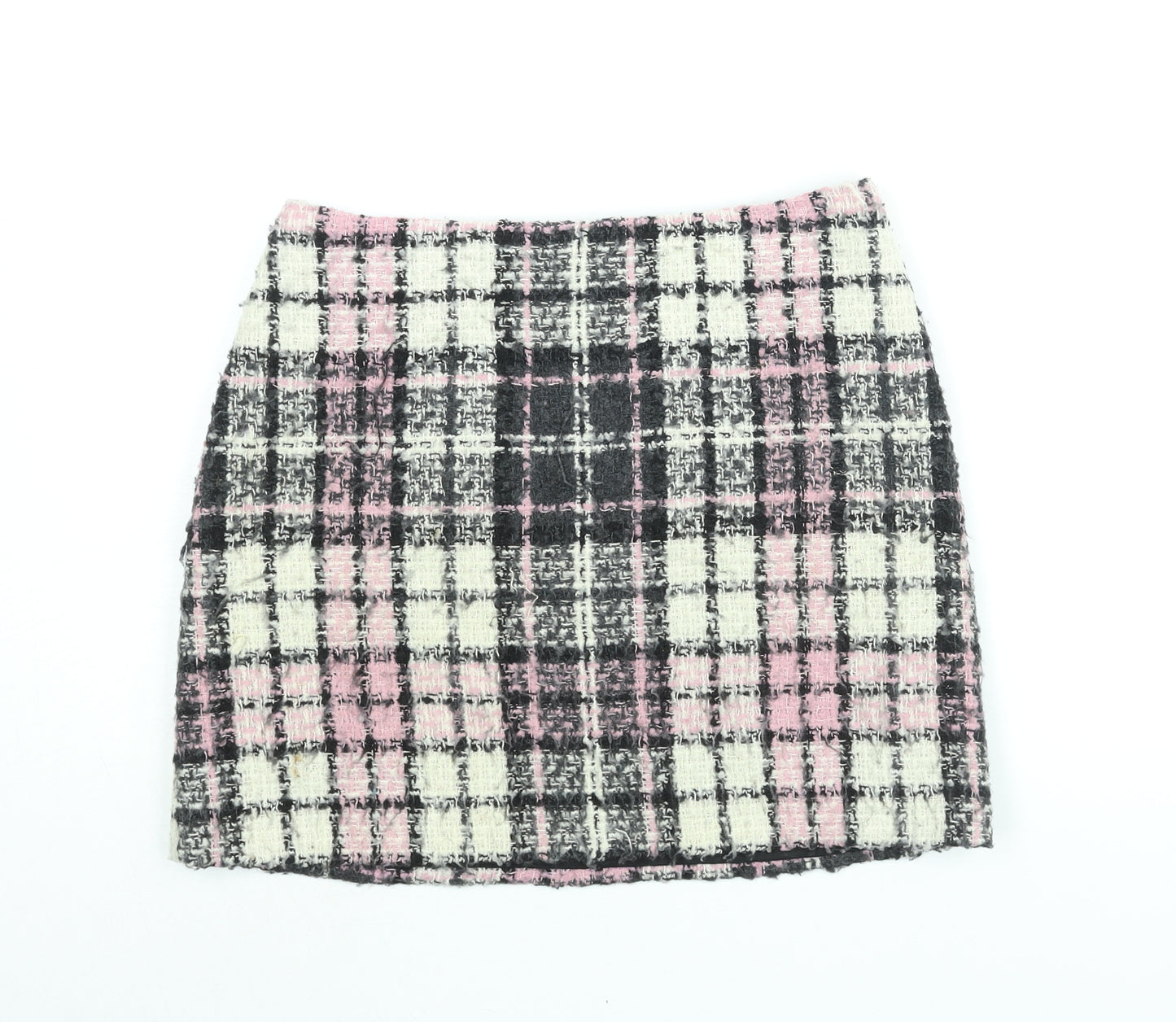 NEXT Womens Multicoloured Plaid Acrylic Mini Skirt Size 10 Zip