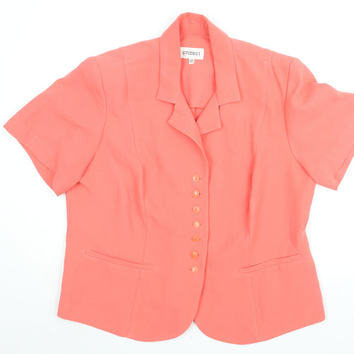 Studio I Womens Pink Jacket Size 18 Button - Vintage