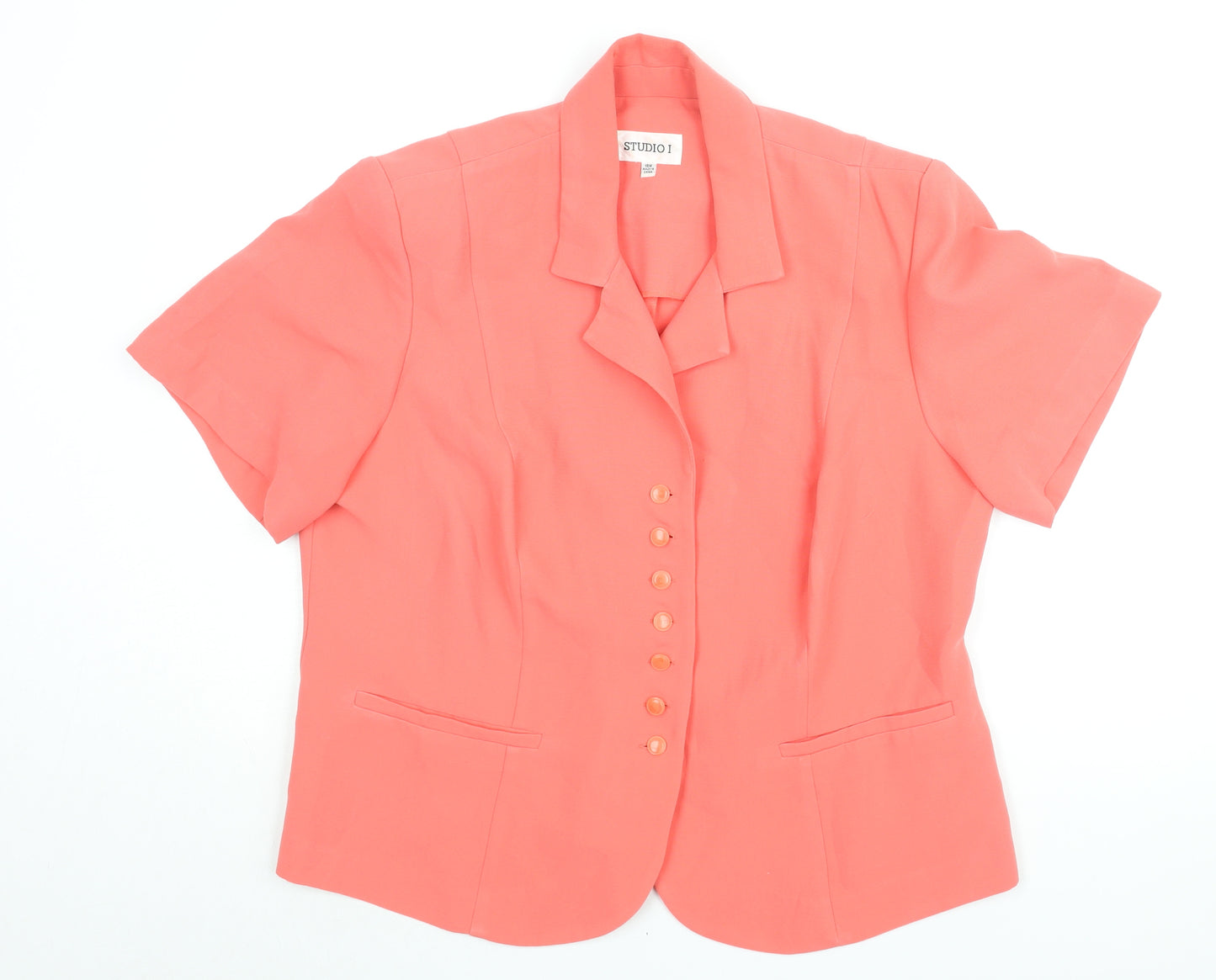 Studio I Womens Pink Jacket Size 18 Button - Vintage