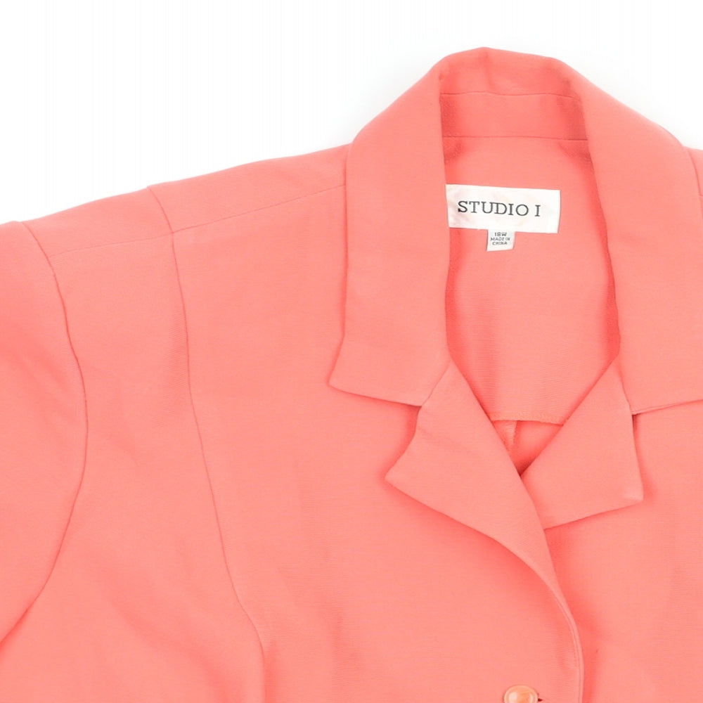 Studio I Womens Pink Jacket Size 18 Button - Vintage