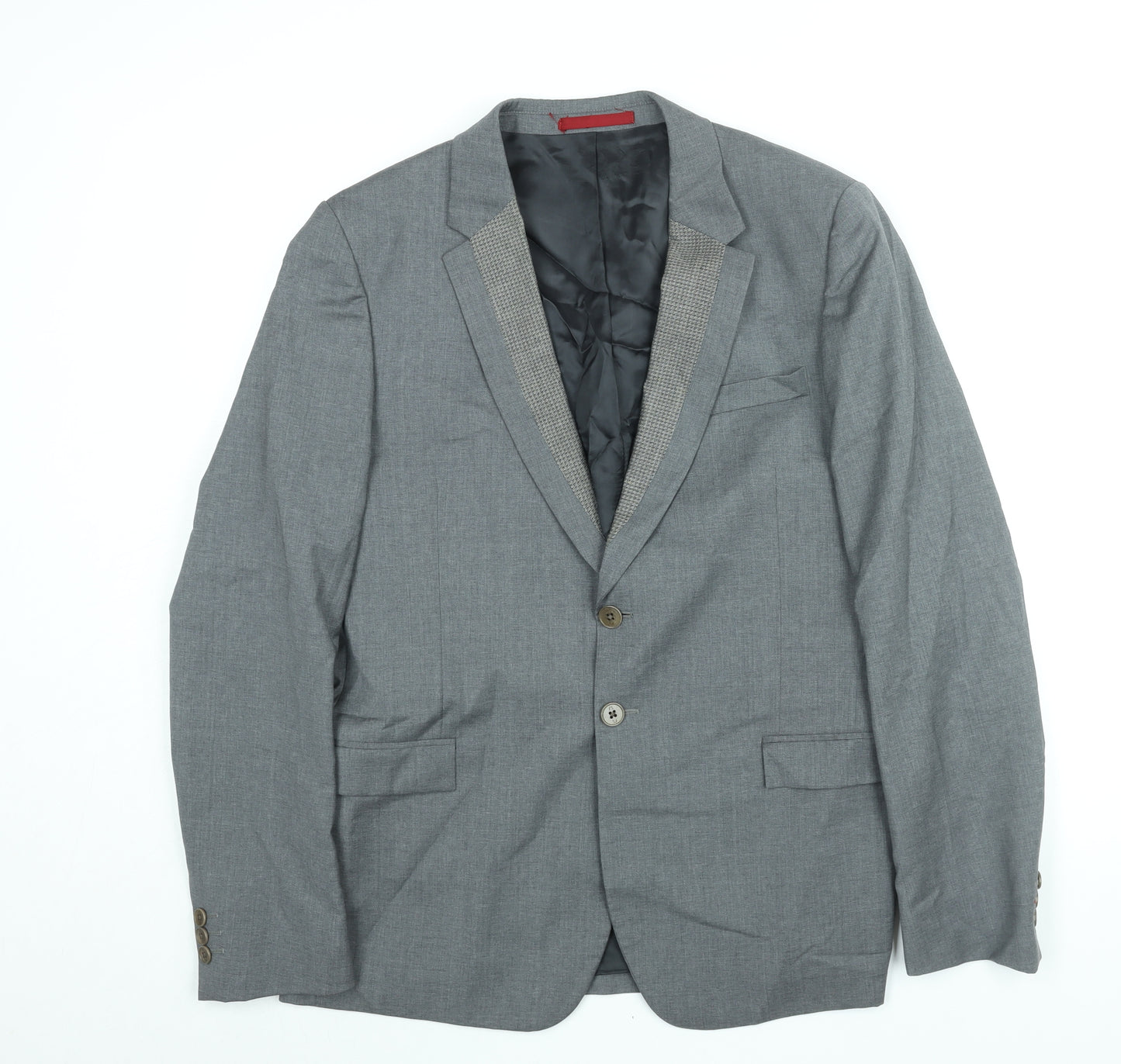 Paul Smith Mens Grey Wool Jacket Suit Jacket Size 42 Regular - Houndstooth Lapel