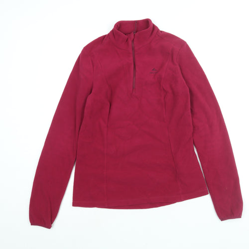 Quechua Womens Pink Polyester Pullover Sweatshirt Size S Zip - Logo