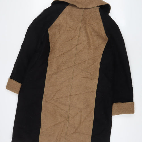 Per Una Womens Black Overcoat Coat Size 14 Button