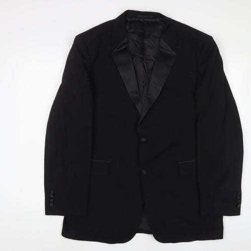 Moss Bros Mens Black Polyester Jacket Suit Jacket Size 42 Regular