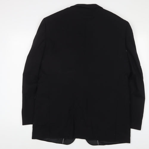 Moss Bros Mens Black Polyester Jacket Suit Jacket Size 42 Regular