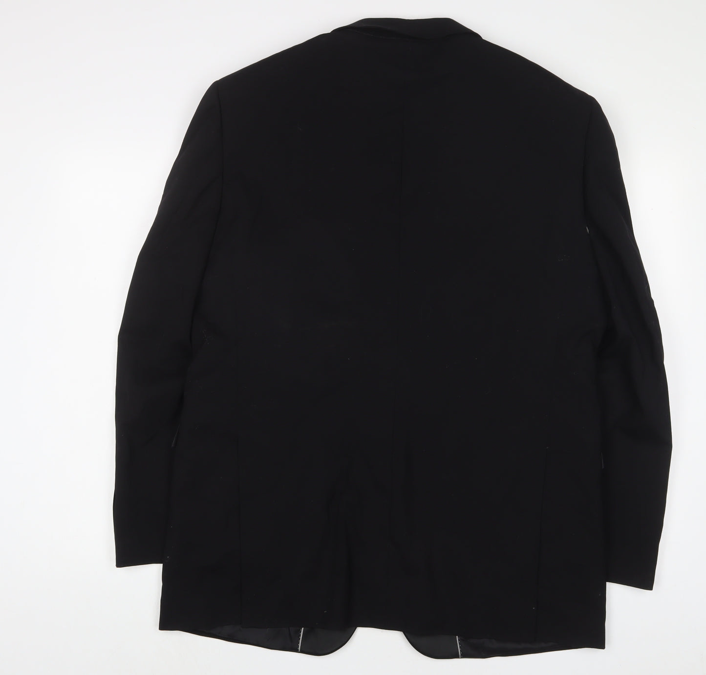 Moss Bros Mens Black Polyester Jacket Suit Jacket Size 42 Regular