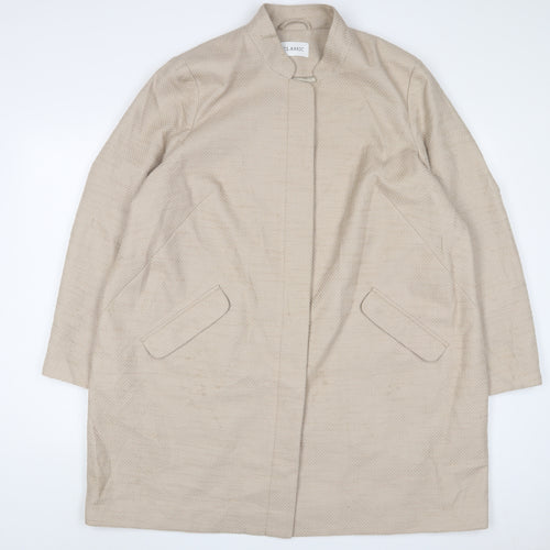 Classic Womens Beige Overcoat Coat Size 22 Button
