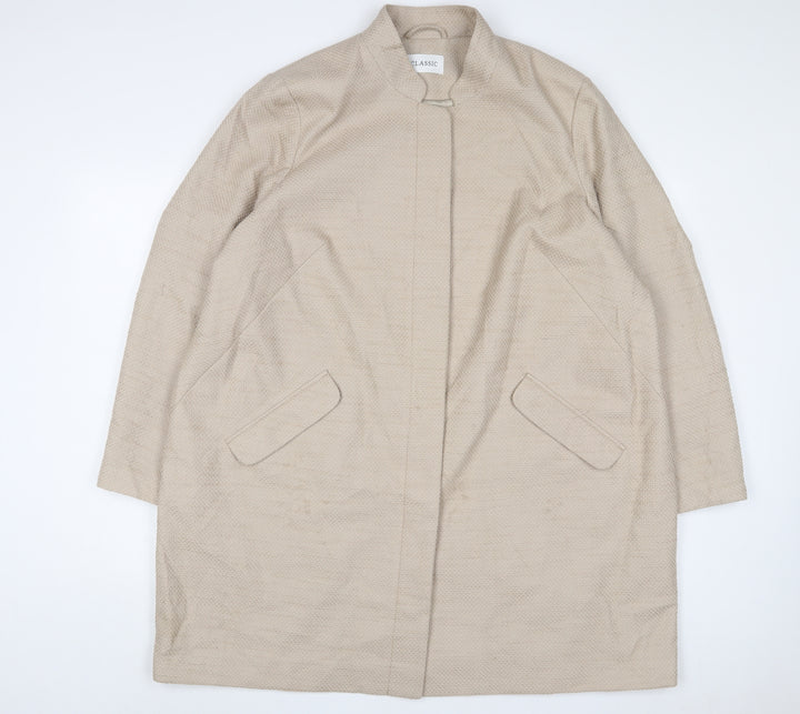 Classic Womens Beige Overcoat Coat Size 22 Button