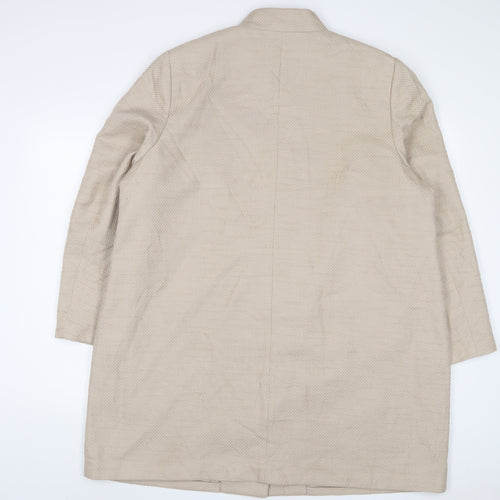 Classic Womens Beige Overcoat Coat Size 22 Button