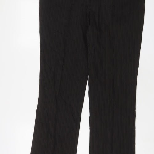 Limehaus Mens Brown Striped Wool Trousers Size 36 in L31 in Regular Hook & Eye