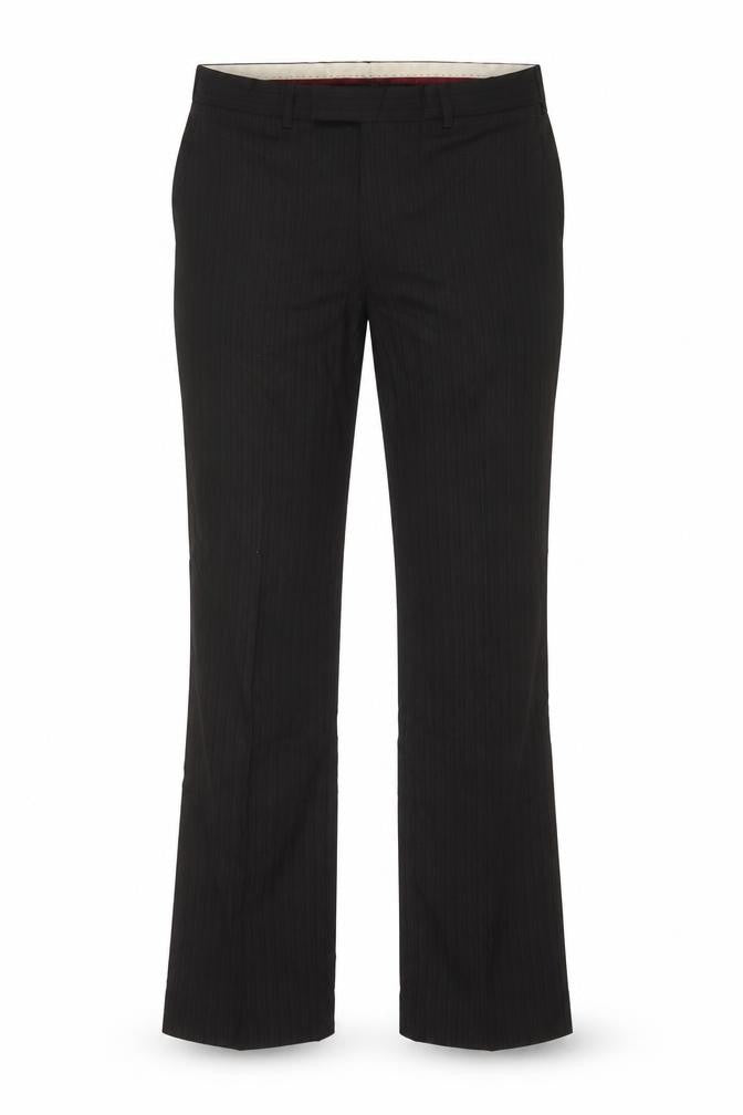 Limehaus Mens Brown Striped Wool Trousers Size 36 in L31 in Regular Hook & Eye