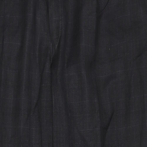 Canali Mens Grey Plaid Wool Trousers Size 40 in L28 in Regular Button - Short Leg