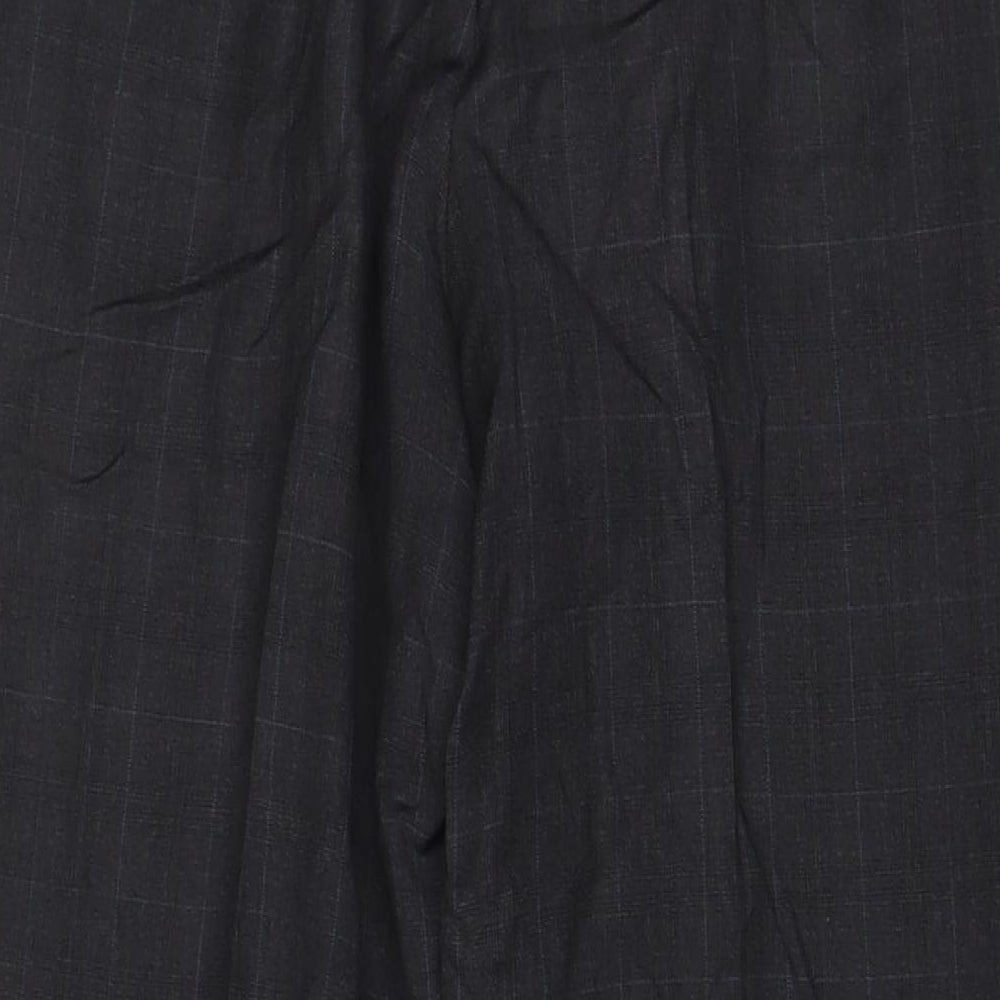 Canali Mens Grey Plaid Wool Trousers Size 40 in L28 in Regular Button - Short Leg