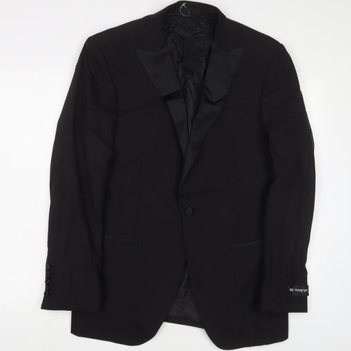 Autograph Mens Black Wool Jacket Suit Jacket Size 40 Regular