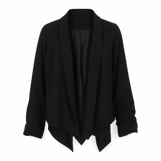 Front view of Very women’s black jacket blazer, size UK 10, - open