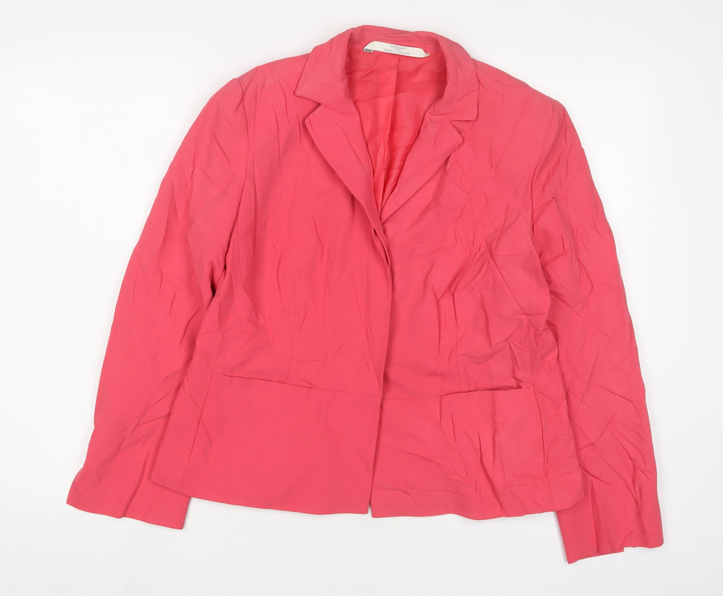 Marks and Spencer Womens Pink Jacket Blazer Size 14 Button