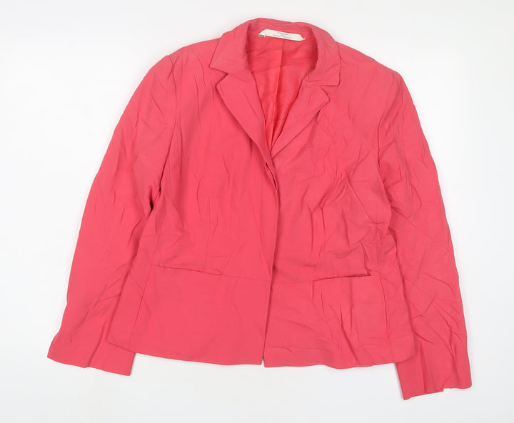 Marks and Spencer Womens Pink Jacket Blazer Size 14 Button