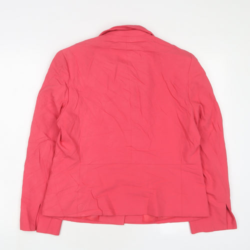 Marks and Spencer Womens Pink Jacket Blazer Size 14 Button
