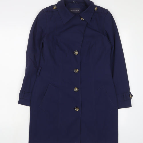 Marks and Spencer Womens Blue Overcoat Coat Size 8 Button