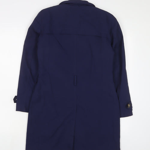 Marks and Spencer Womens Blue Overcoat Coat Size 8 Button