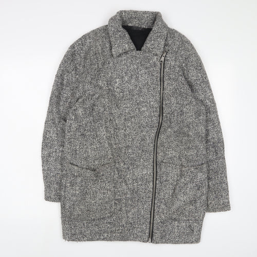 Topshop Womens Grey Jacket Coat Size 8 Zip