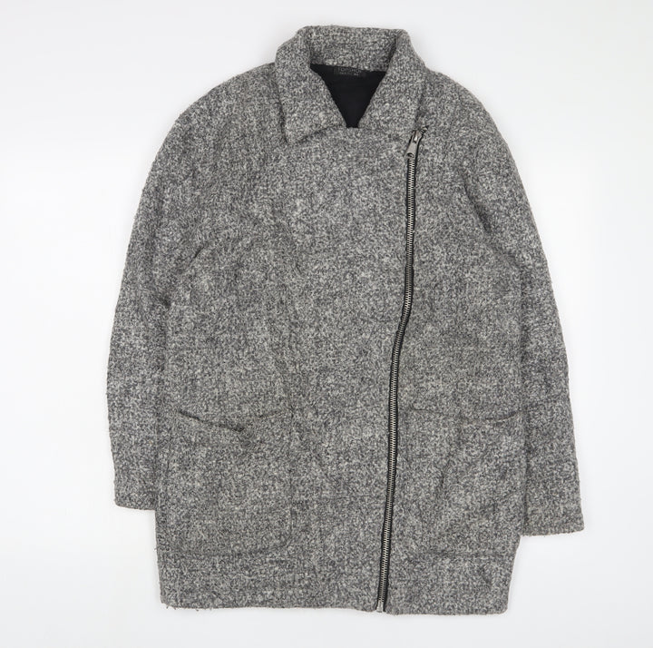 Topshop Womens Grey Jacket Coat Size 8 Zip