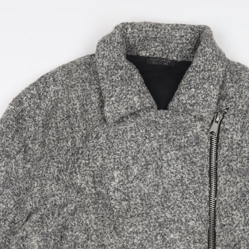 Topshop Womens Grey Jacket Coat Size 8 Zip