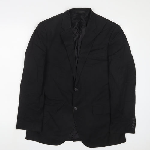 French Connection Mens Black Polyester Jacket Suit Jacket Size 40 Regular