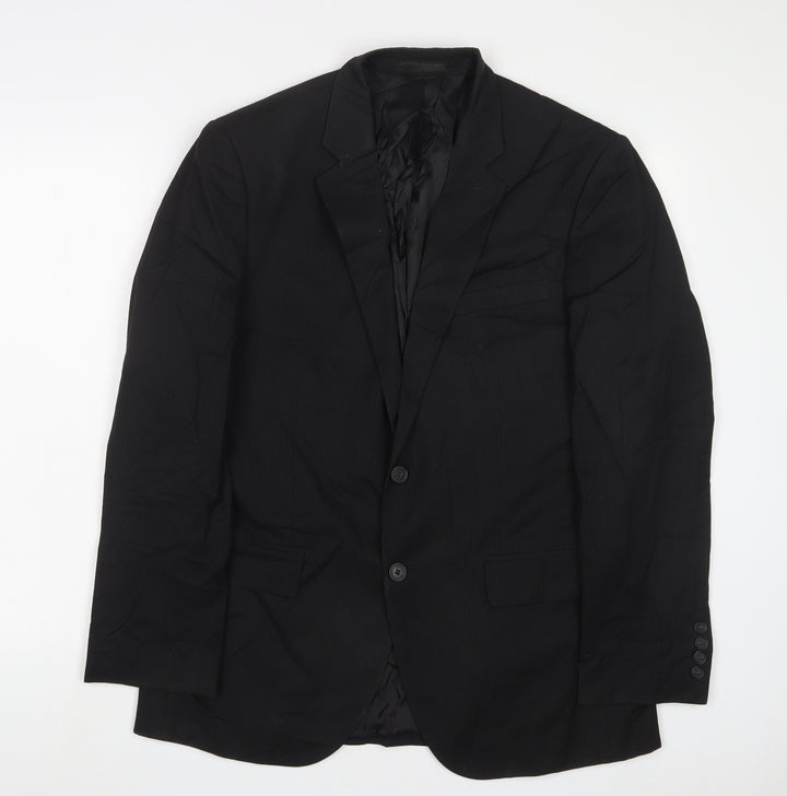 French Connection Mens Black Polyester Jacket Suit Jacket Size 40 Regular