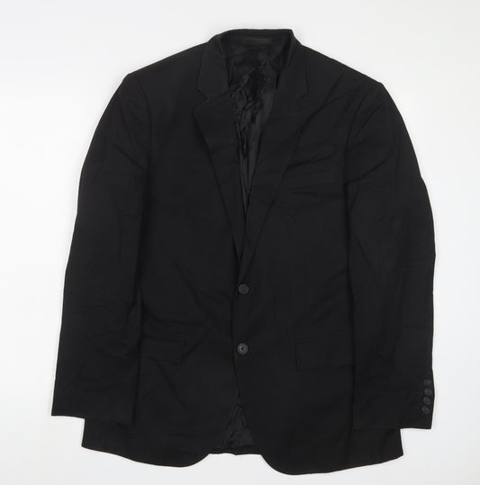 French Connection Mens Black Polyester Jacket Suit Jacket Size 40 Regular