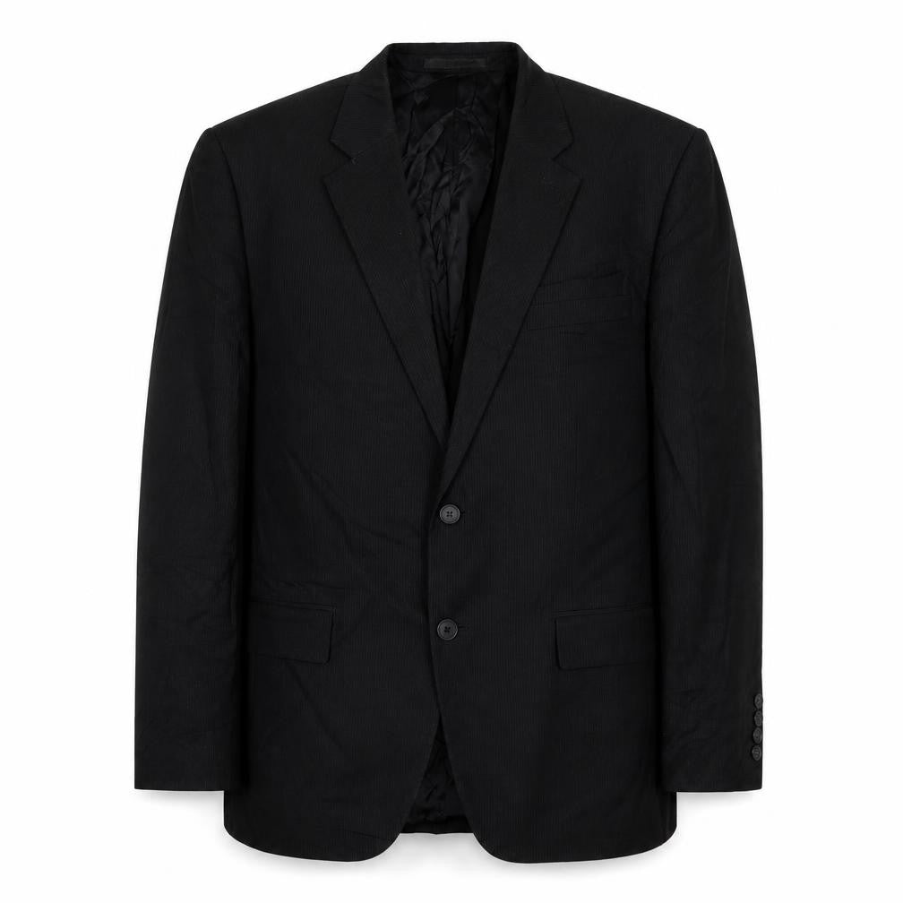 Front view of French Connection men’s black polyester jacket suit jacket, size 40, regular