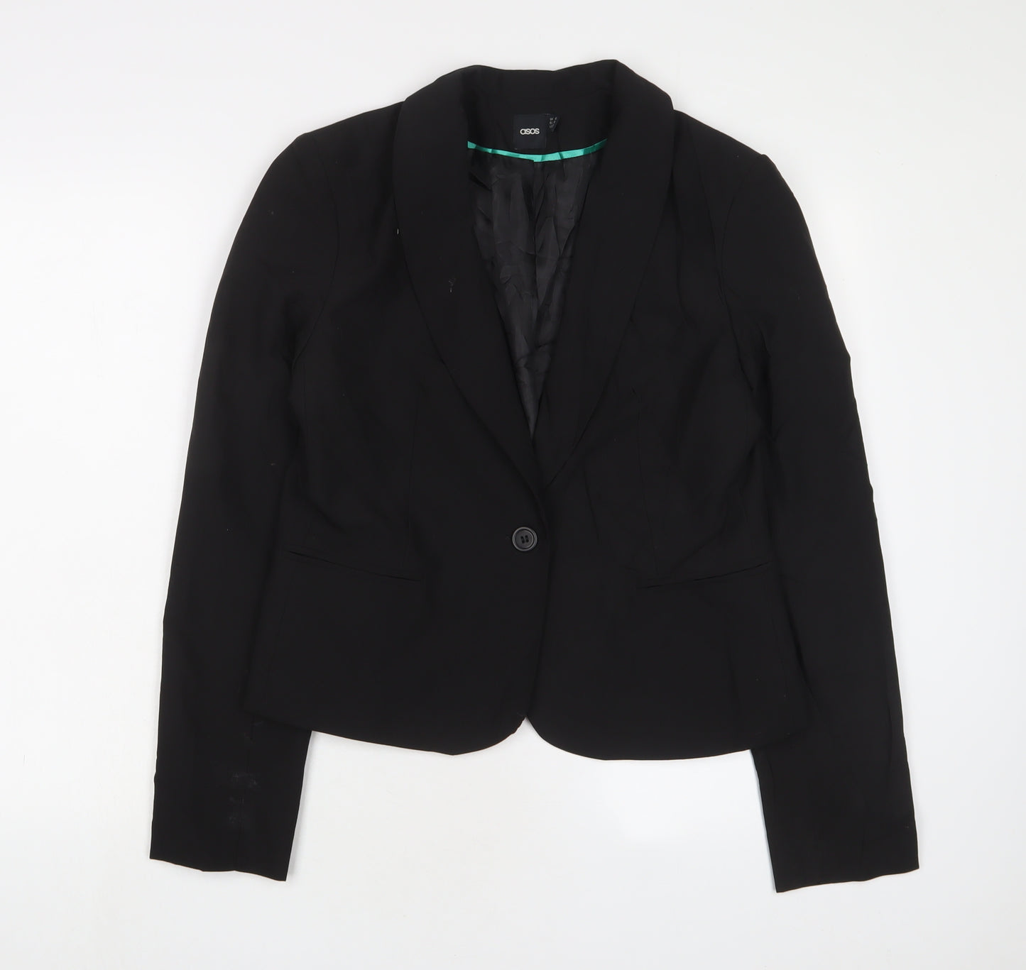 ASOS Womens Black Jacket Blazer Size 12 Button