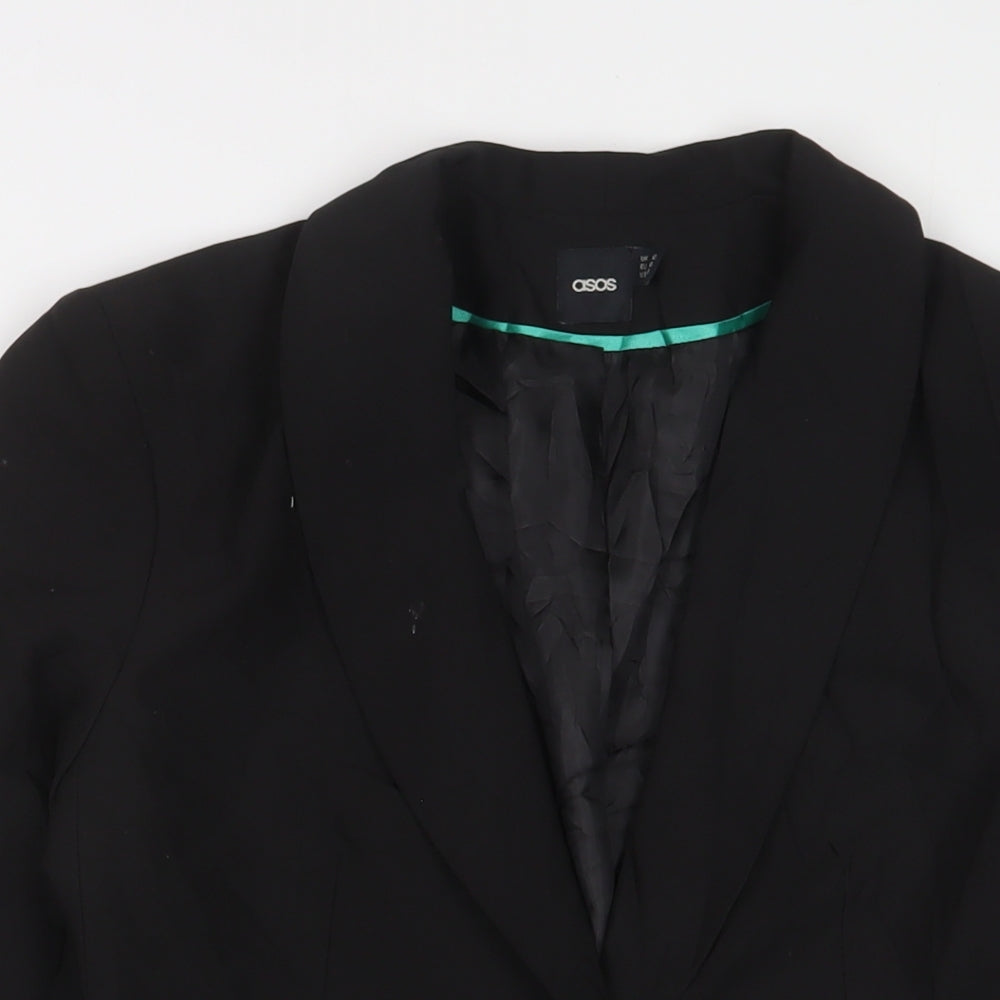ASOS Womens Black Jacket Blazer Size 12 Button