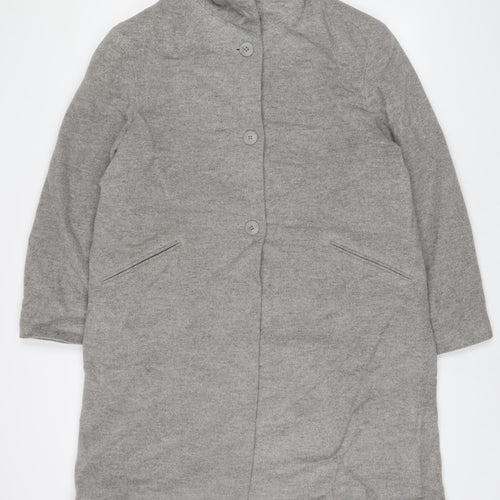 NEXT Womens Grey Overcoat Coat Size 12 Button