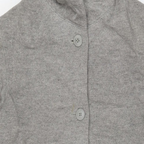 NEXT Womens Grey Overcoat Coat Size 12 Button