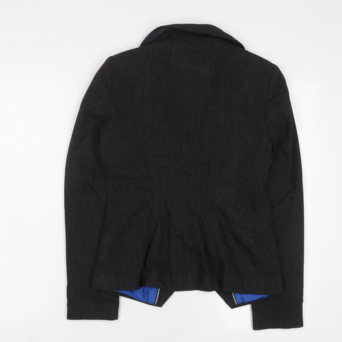 NEXT Womens Grey Striped Jacket Blazer Size 8 Button