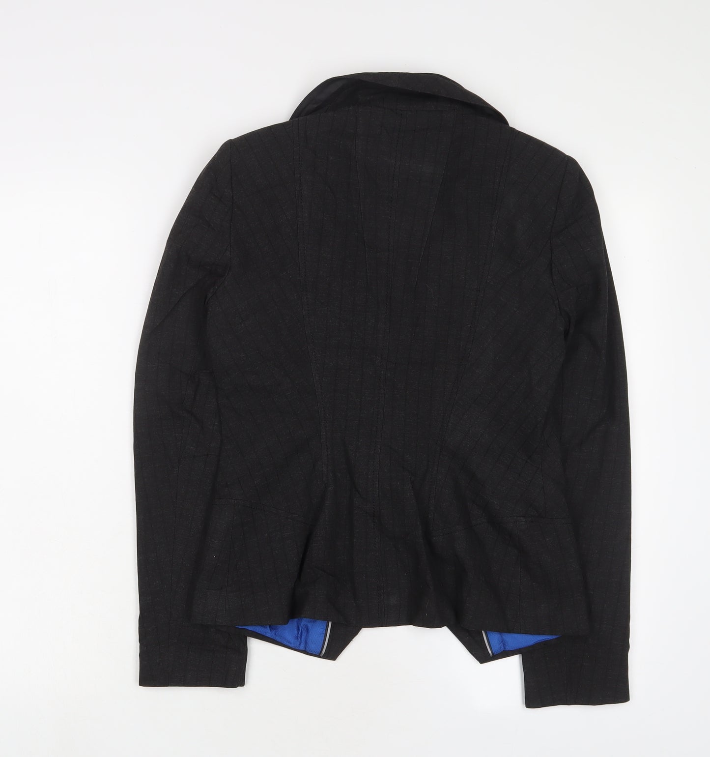 NEXT Womens Grey Striped Jacket Blazer Size 8 Button