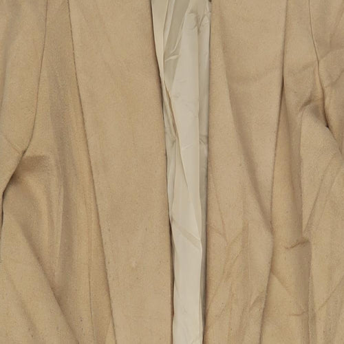 Topshop Womens Brown Overcoat Coat Size 8 Button - Belted